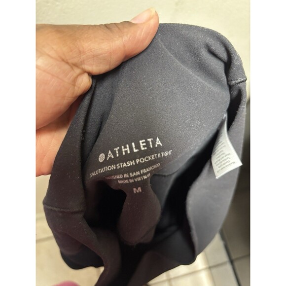 Athleta Stash Pocket Salutation Tight- Black-Size Medium Gym Workout Yoga 25L - Picture 5 of 8